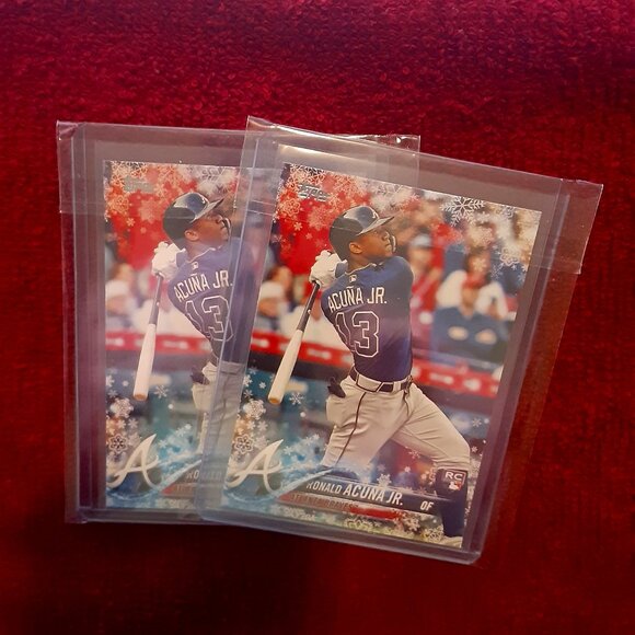 Ronald Acuna Jr. – Rookie Card - 2018 Topps Holiday WalMart – Card No. HMW50 - Picture 1 of 6